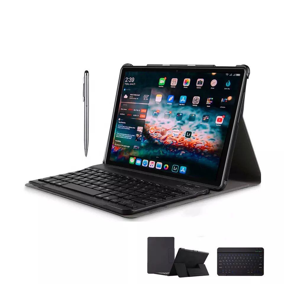 2 in 1 Tablets 10 Inch Tablet PC with Wireless Keyboard Case stylus pen Computer Tablets