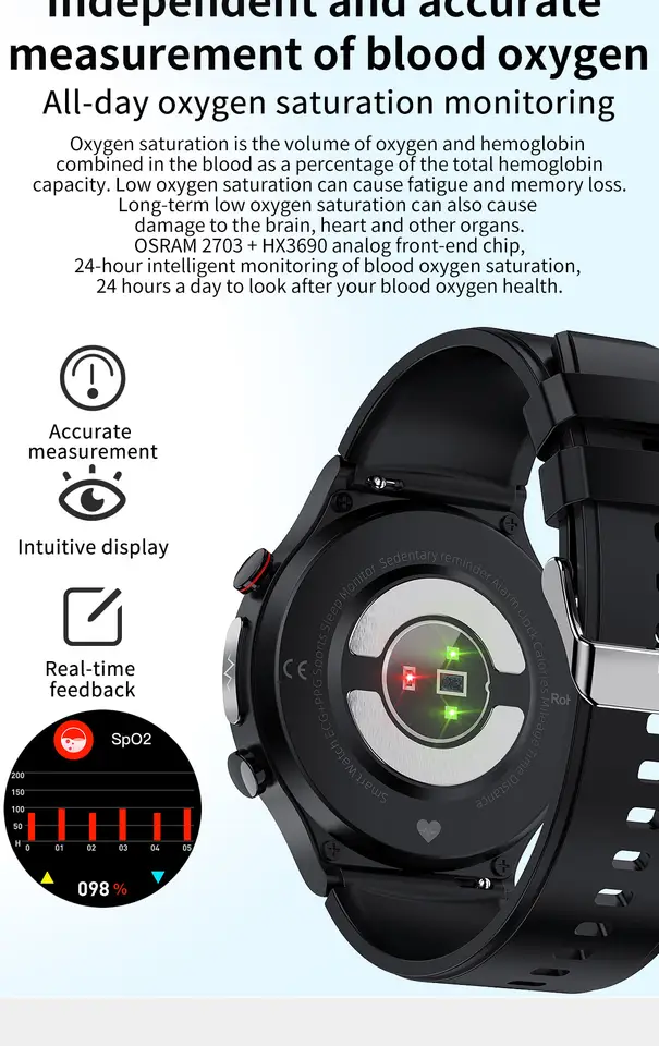 Smartwatch ECG+PPG BodyTemperature Blood Pressure Heart Rate Band Wireless Charger Sport Waterproof Men Smartwatch